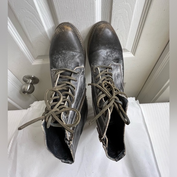 FREEBIRD By Steven LIVERPOOL Lace Up Distressed BLACK Leather BOOTS  Size 9 - Picture 8 of 16